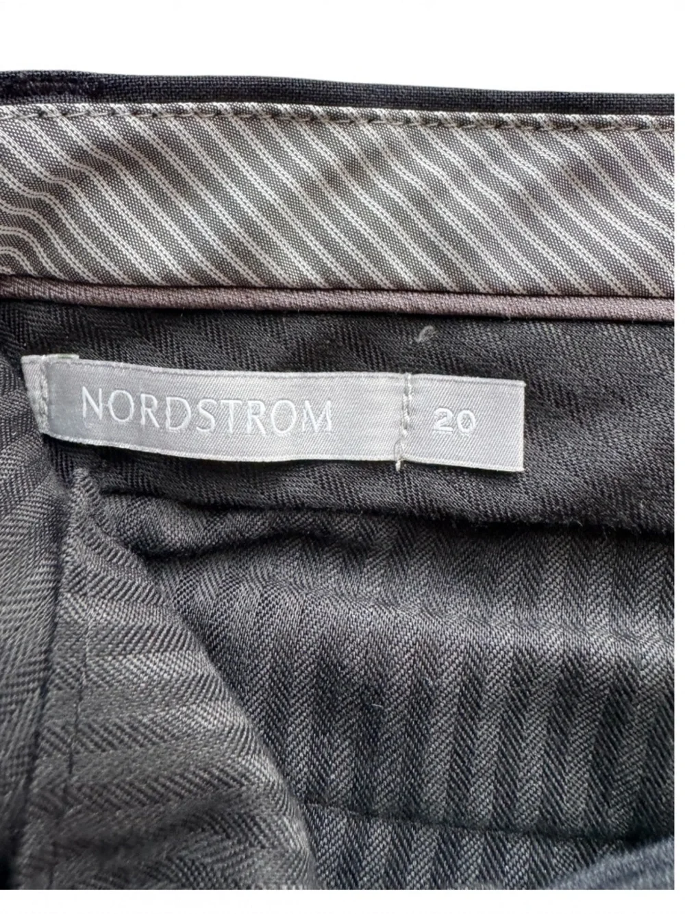 NORDSTROM Black Wool Blend Dress Pants Men’s Size 20 Flat Front Stretch